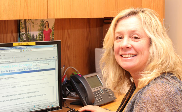 Thunder-Bay-Regional-Health-Sciences-Centre-Expressing-Compliments-and-Concerns “We want feedback so that we can focus our improvement on what matters to our patients and their families,” says Cathy Covino, Senior Director of Quality and Risk Management at TBRHSC.